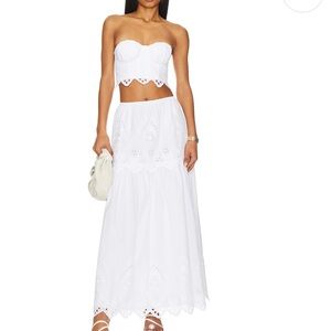 LPA White Eyelet Maxi Skirt